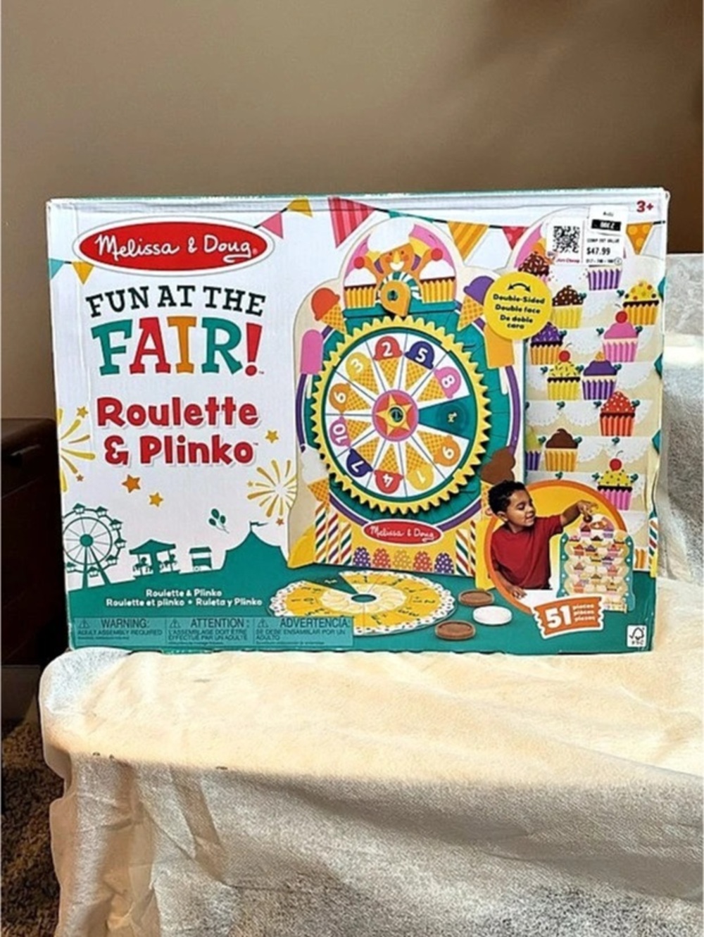 Melissa & Doug Fun at the Fair! Roulette & Plinko Game Set